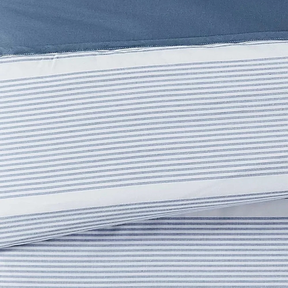 Brooklyn Loom Niari Yarn Dye Stripe 3 Piece Duvet Cover Set - Grey - King